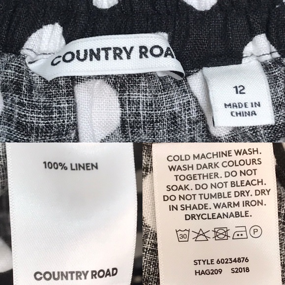 SOLD Country Road Black Spot Linen Top Blouse 12 - Picture 16 of 16